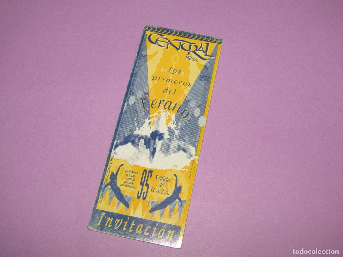 Etiquetas antiguas: Antigua Invitaci&oacute;n FLYER Entrada de la Discoteca CENTRAL ROCK de ALMORAD&Iacute; - A&ntilde;o 1995