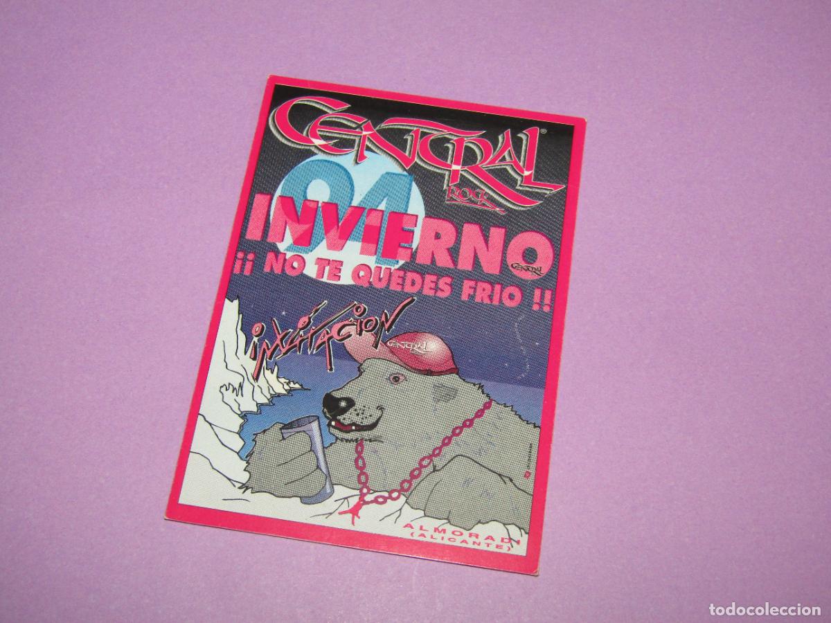 Etiquetas antiguas: Antigua Invitaci&oacute;n FLYER Entrada de la Discoteca CENTRAL ROCK de ALMORAD&Iacute; - A&ntilde;o 1990s.