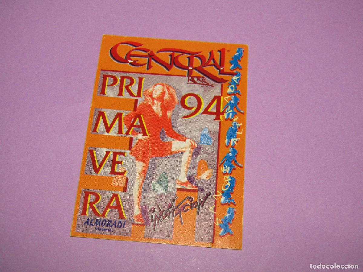 Etiquetas antiguas: Antigua Invitaci&oacute;n FLYER Entrada de la Discoteca CENTRAL ROCK de ALMORAD&Iacute; - A&ntilde;o 1994