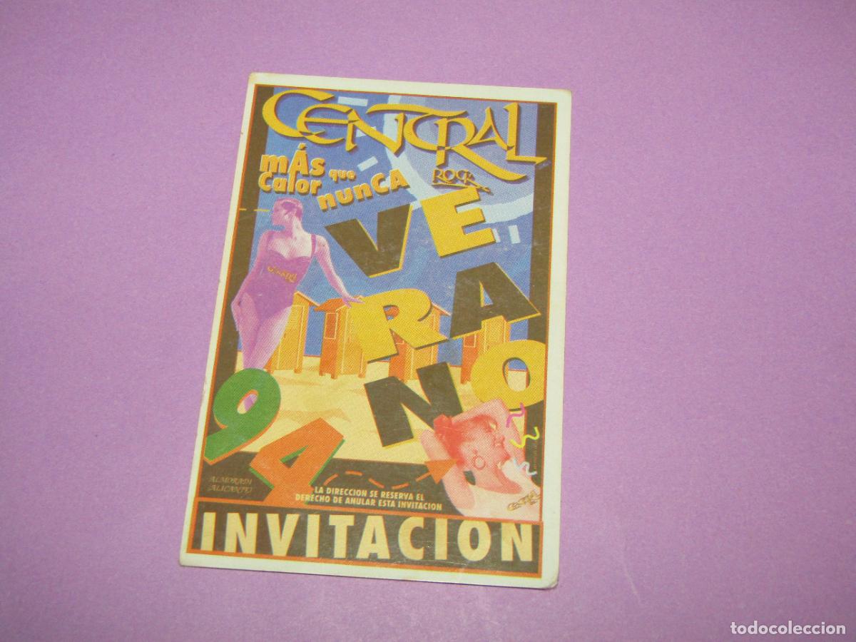 Etiquetas antiguas: Antigua Invitaci&oacute;n FLYER Entrada de la Discoteca CENTRAL ROCK de ALMORAD&Iacute; - A&ntilde;o 1994