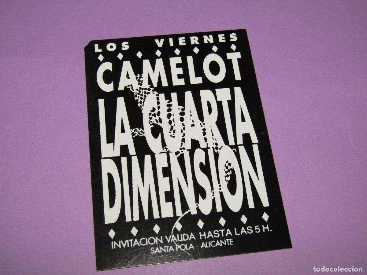 Etiquetas antiguas: Antigua Invitaci&oacute;n FLYER Entrada de la Discoteca CAMELOT de SANTA POLA - A&ntilde;o 1990s.