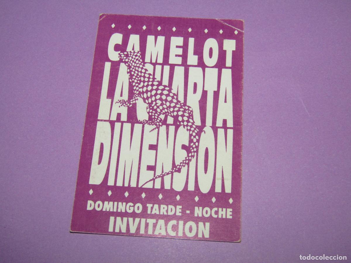 Etiquetas antiguas: Antigua Invitaci&oacute;n FLYER Entrada de la Discoteca CAMELOT de SANTA POLA - A&ntilde;o 1990s.
