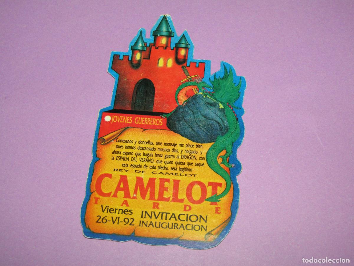 Etiquetas antiguas: Antigua Invitaci&oacute;n FLYER Entrada de la Discoteca CAMELOT de SANTA POLA - A&ntilde;o 1992