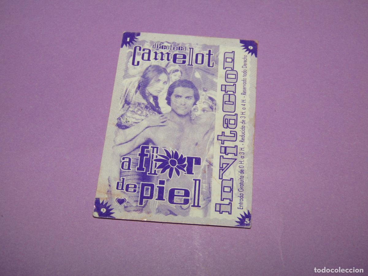 Etiquetas antiguas: Antigua Invitaci&oacute;n FLYER Entrada de la Discoteca CAMELOT de SANTA POLA - A&ntilde;o 1990s.