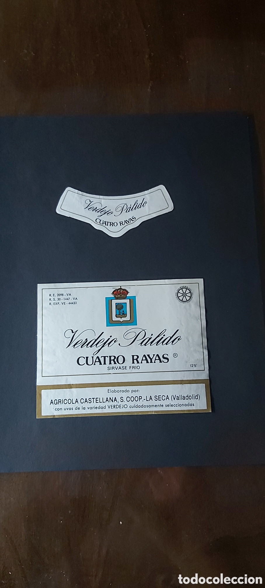 Etiquetas antiguas: ETIQUETA DE BINO VERDEJO PAKIDO. CUATRO RAYAS. LA SECA. VALLADOLID