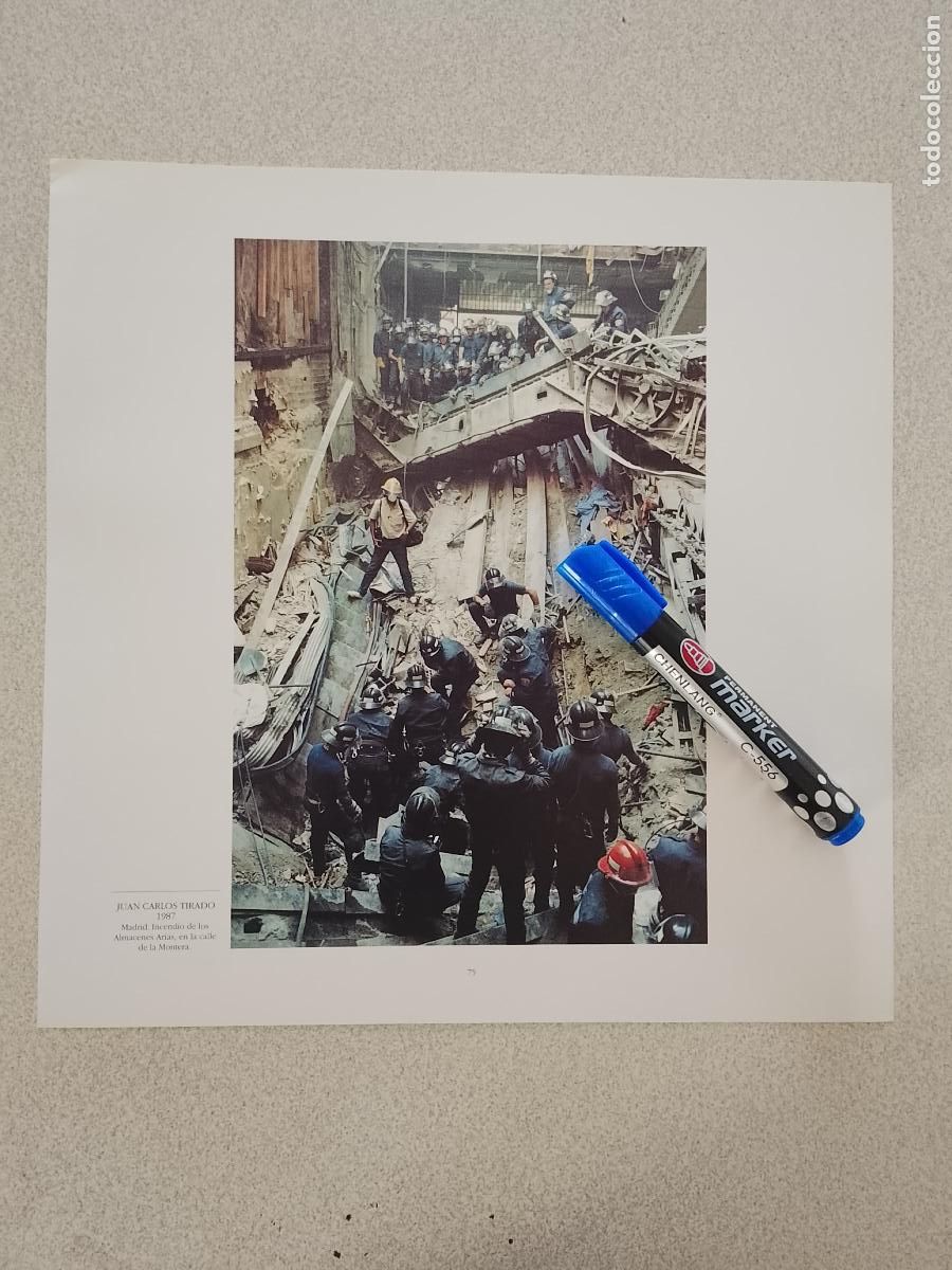 Etiquetas antiguas: foto - lamina 1987 MADRID INCENDIO ALMACENES ARIAS CALLE DE LA MONTERA