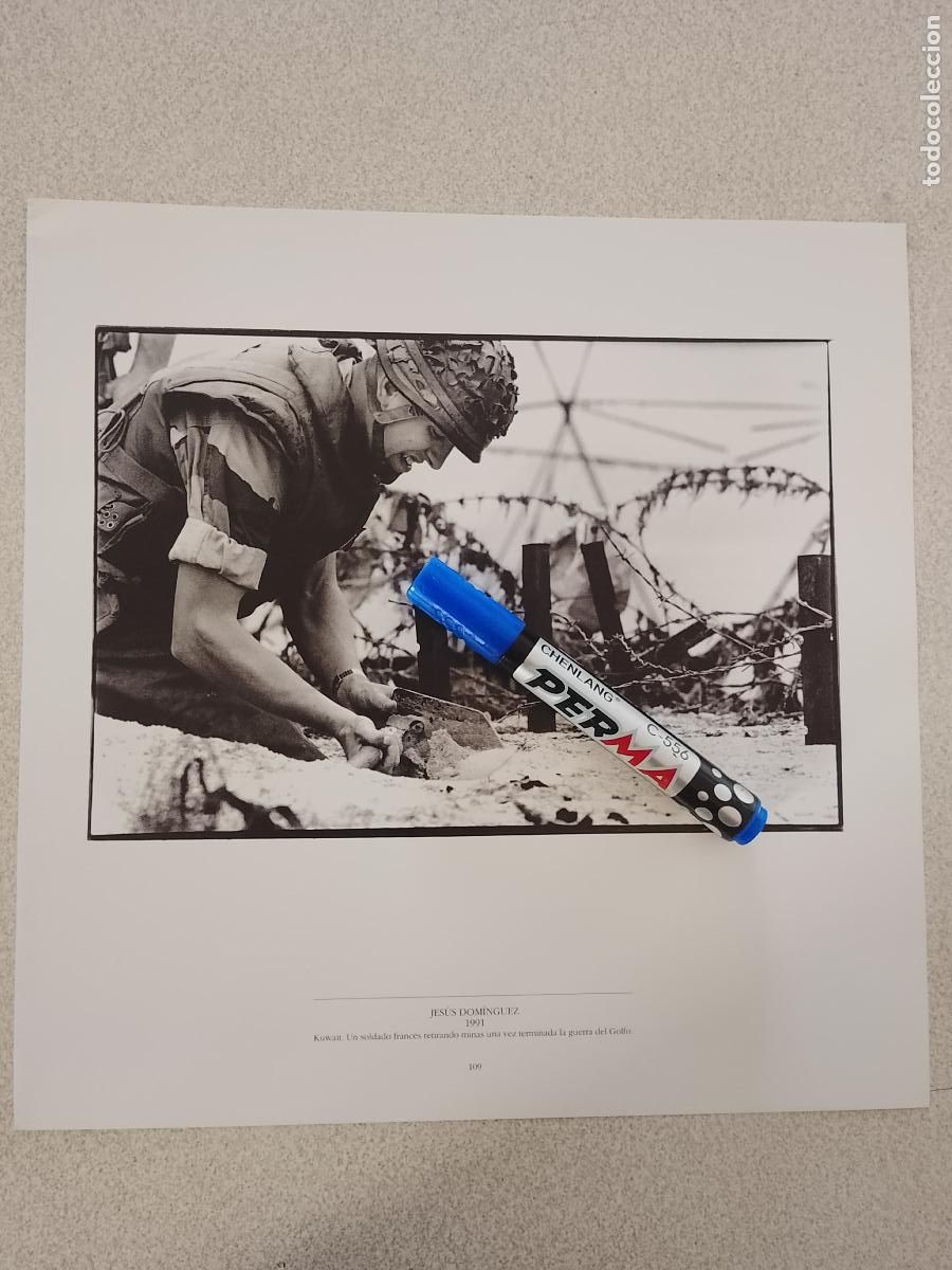 Etiquetas antiguas: foto - lamina 1991 MILITAR - KUWAITA SOLDADO FRANCES RETIRANDO MINAS