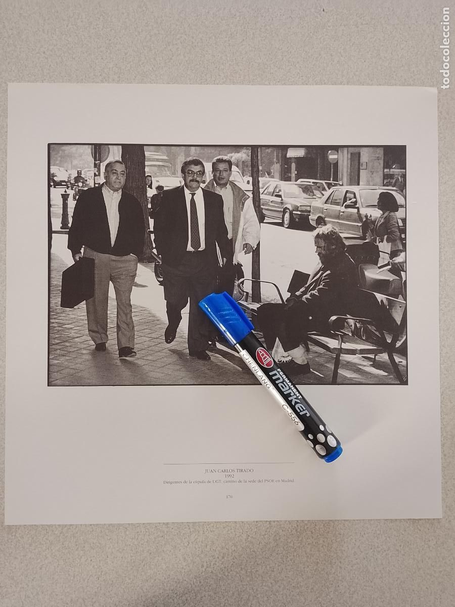 Etiquetas antiguas: foto - lamina 1992 DIRIGENTES DE LA CUPULA DE UGT CAMINO DE LA SEDE DEL PSOE EN MADRID - MENDIGO