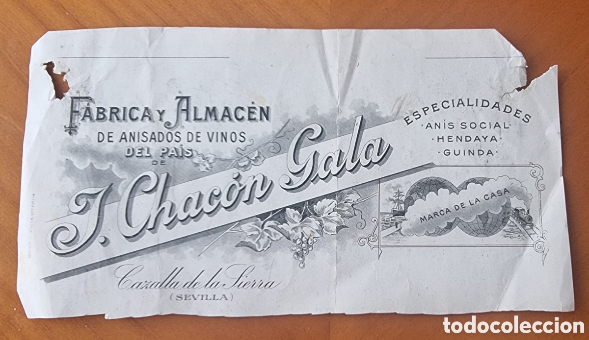Etiquetas antiguas: Etiqueta an&iacute;s Cazalla Sierra Sevilla Chac&oacute;n rar&iacute;sima original