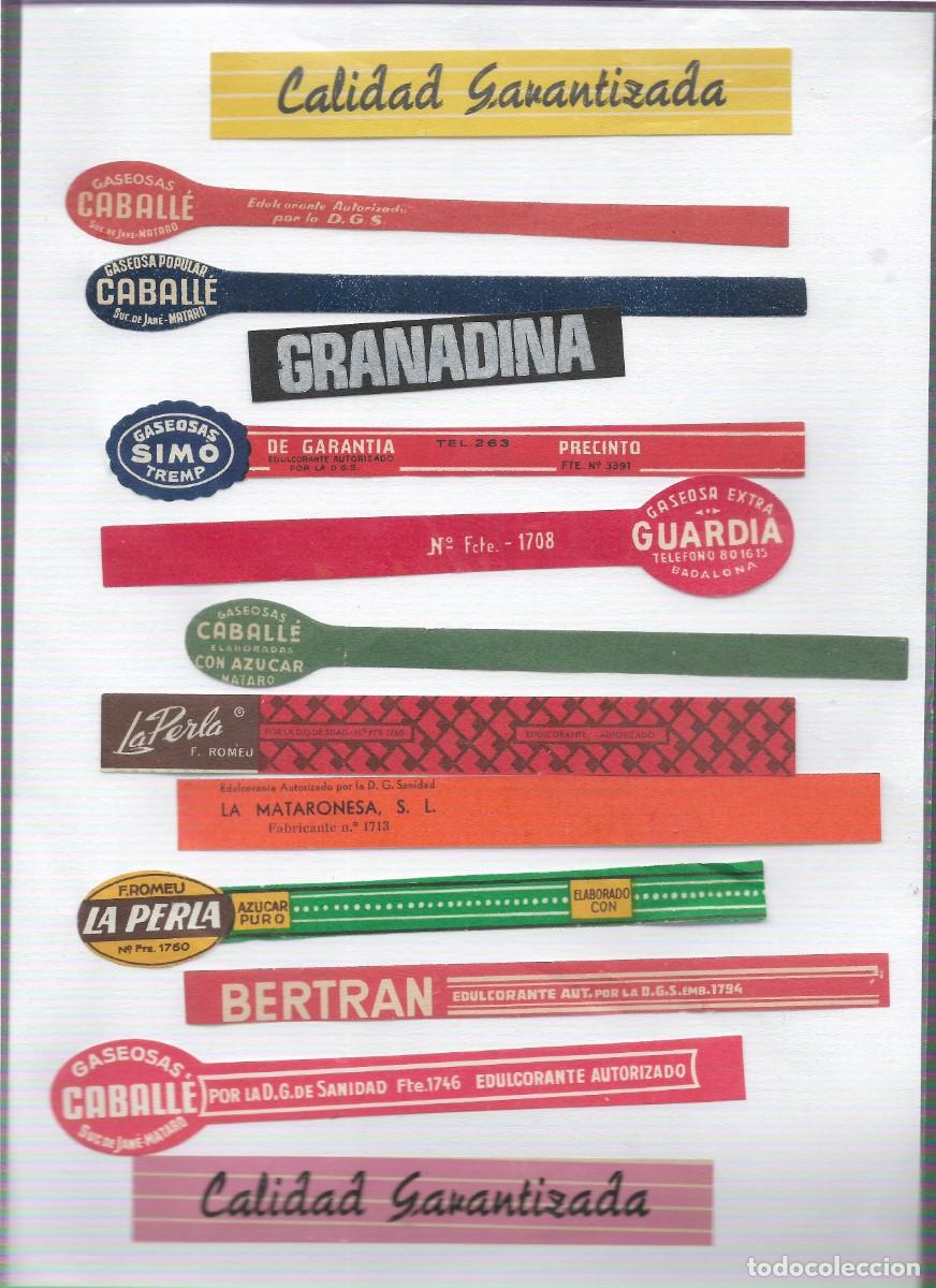 Etiquetas antiguas: COLECCION DE COLLARINES GASEOSAS