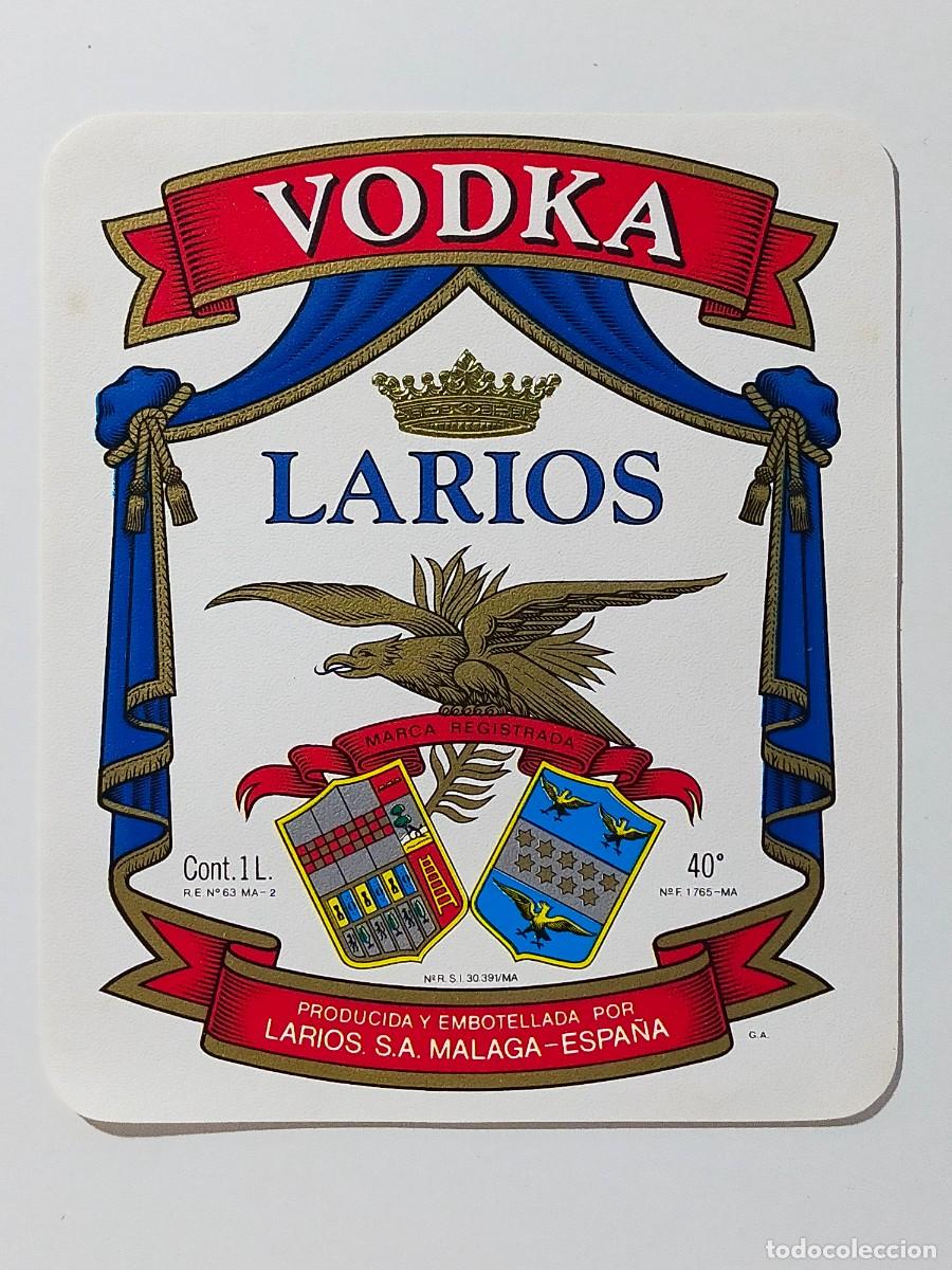 Etiquetas antiguas: Vodka: LARIOS - Larios S.A. M&aacute;laga.