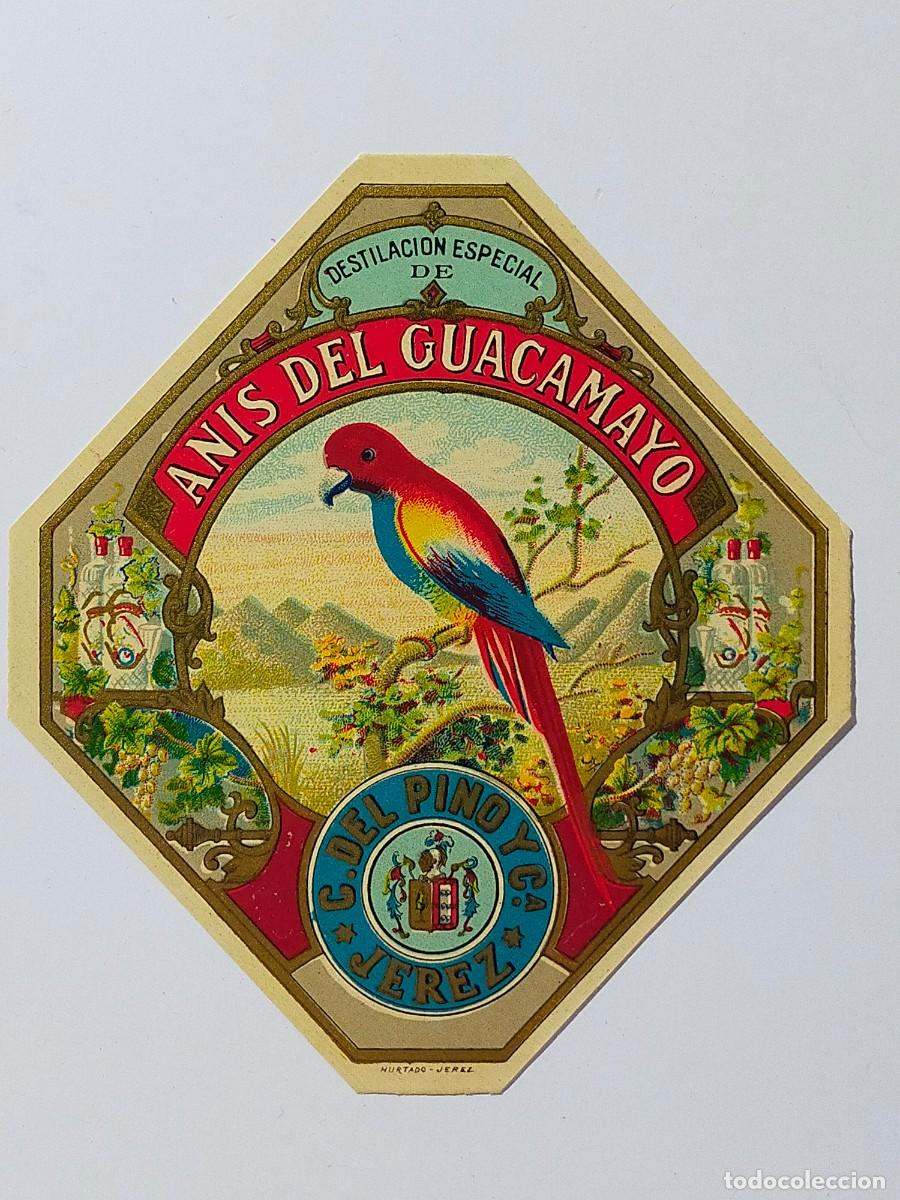 Etiquetas antiguas: Destilaci&oacute;n Especial: ANIS DEL GUACAMAYO - Cayetano del Pino, Jerez de la Frontera (C&aacute;diz)