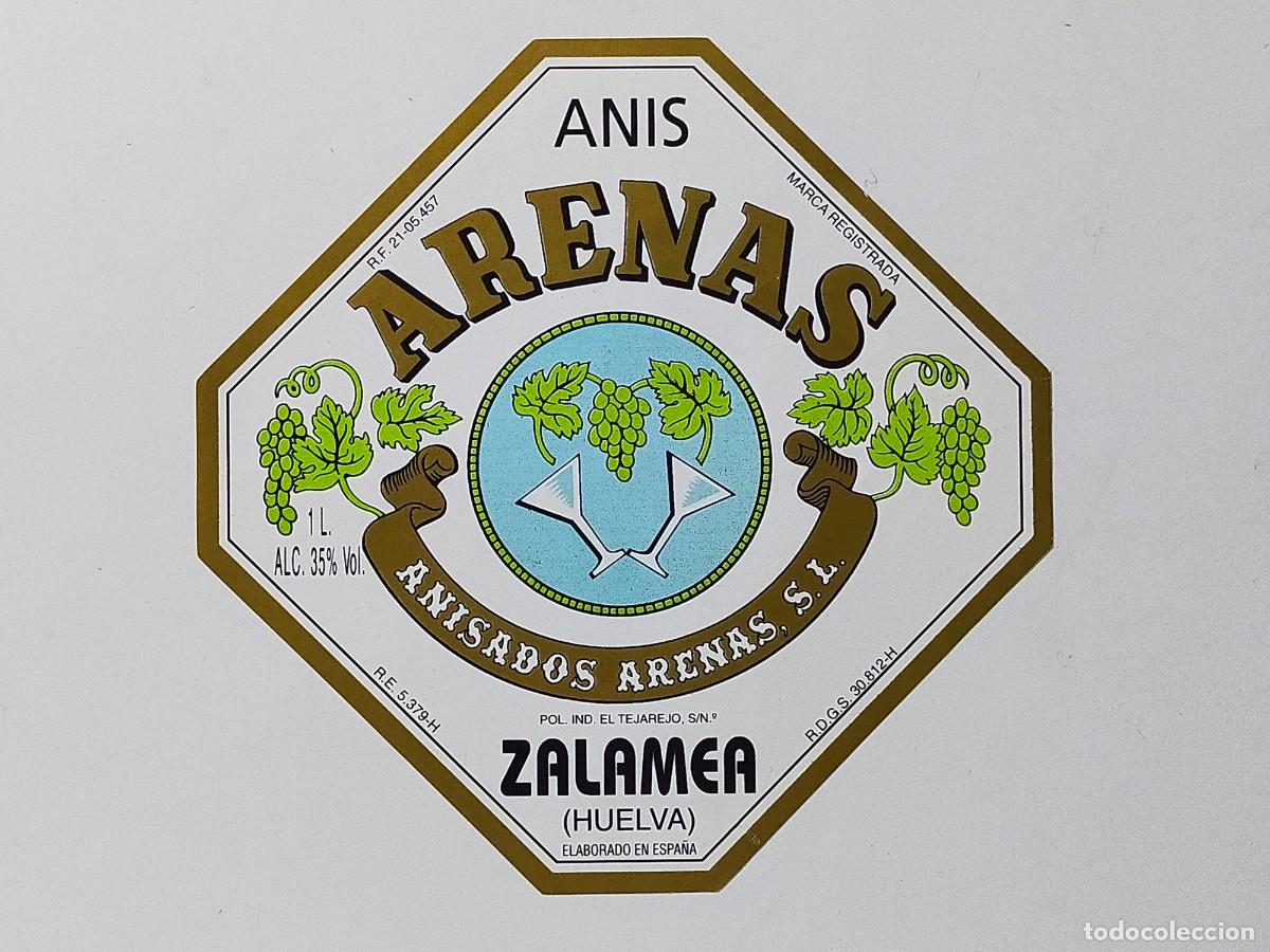 Etiquetas antiguas: Anis: ARENAS - Anisados Arenas, Zalamea (Huelva)