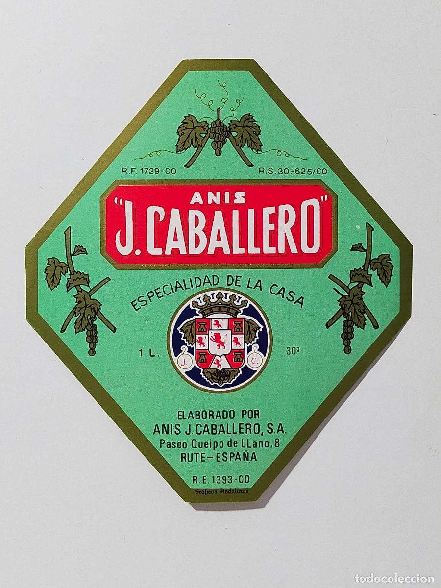 Etiquetas antiguas: Anis: J. CABALLERO - J. Caballero, Rute (C&oacute;rdoba)