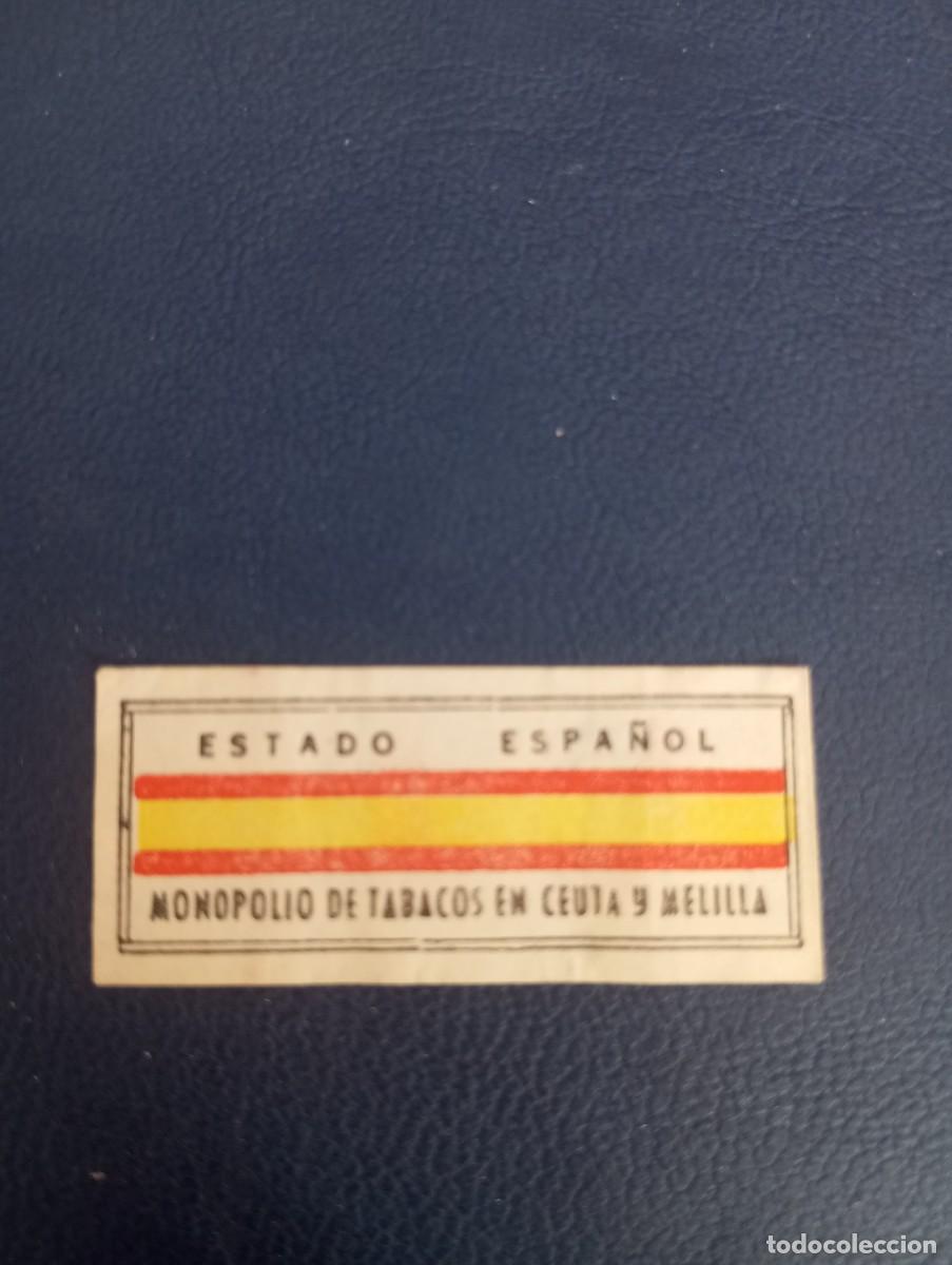 Etiquetas antiguas: ANTIGUA ETIQUETA DEL MONOPOLIO DE TABACOS DE CEUTA Y MELILLA