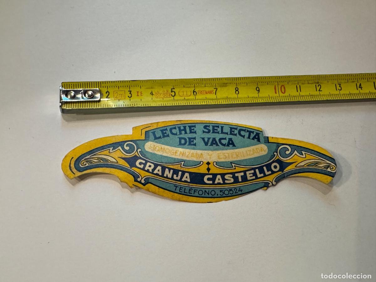 Etiquetas antiguas: ETIQUETA GRANJA CASTELLO LECHE DE VACA ORIGINAL DE &Eacute;POCA / COMPRA M&Iacute;NIMA 5&euro;