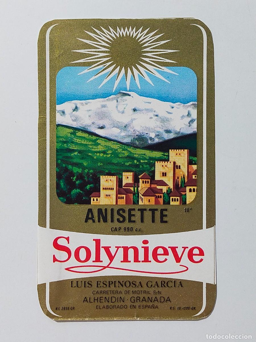 Etiquetas antiguas: Anisette: SOLyNIEVE - Luis Espinosa Garc&iacute;a, Alhendin (Granada)
