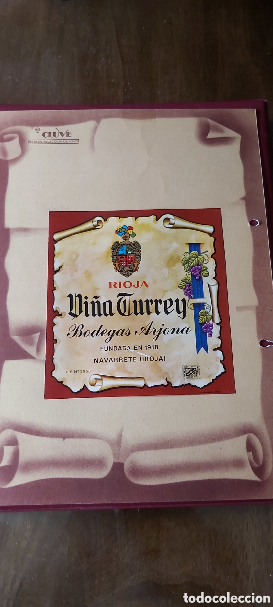 Etiquetas antiguas: ETIQUETA DE VINO VI&Ntilde;A TURREY. BODEGAS ARJONA. 1963. NAVARRETE