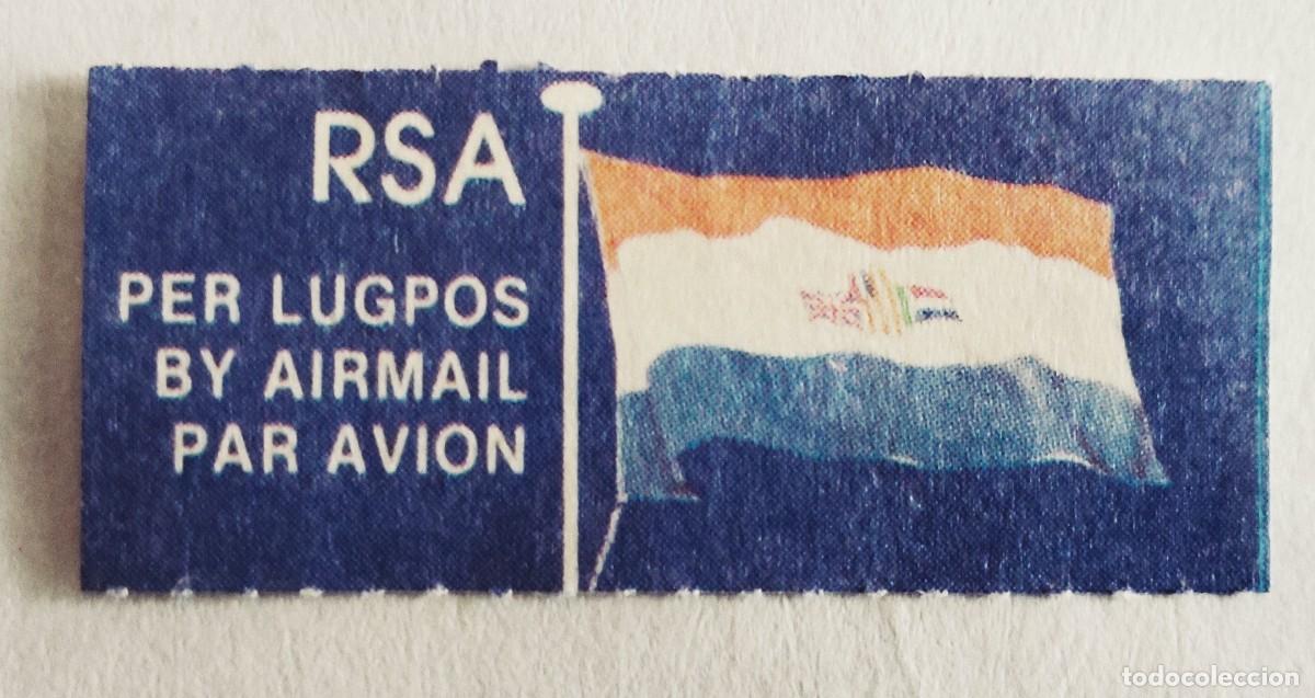 Etiquetas antiguas: COLECCIONISMO POSTAL. ETIQUETA VIA AEREA. SUDAFRICA..ENVIO INCLUIDO EN EL PRECIO.