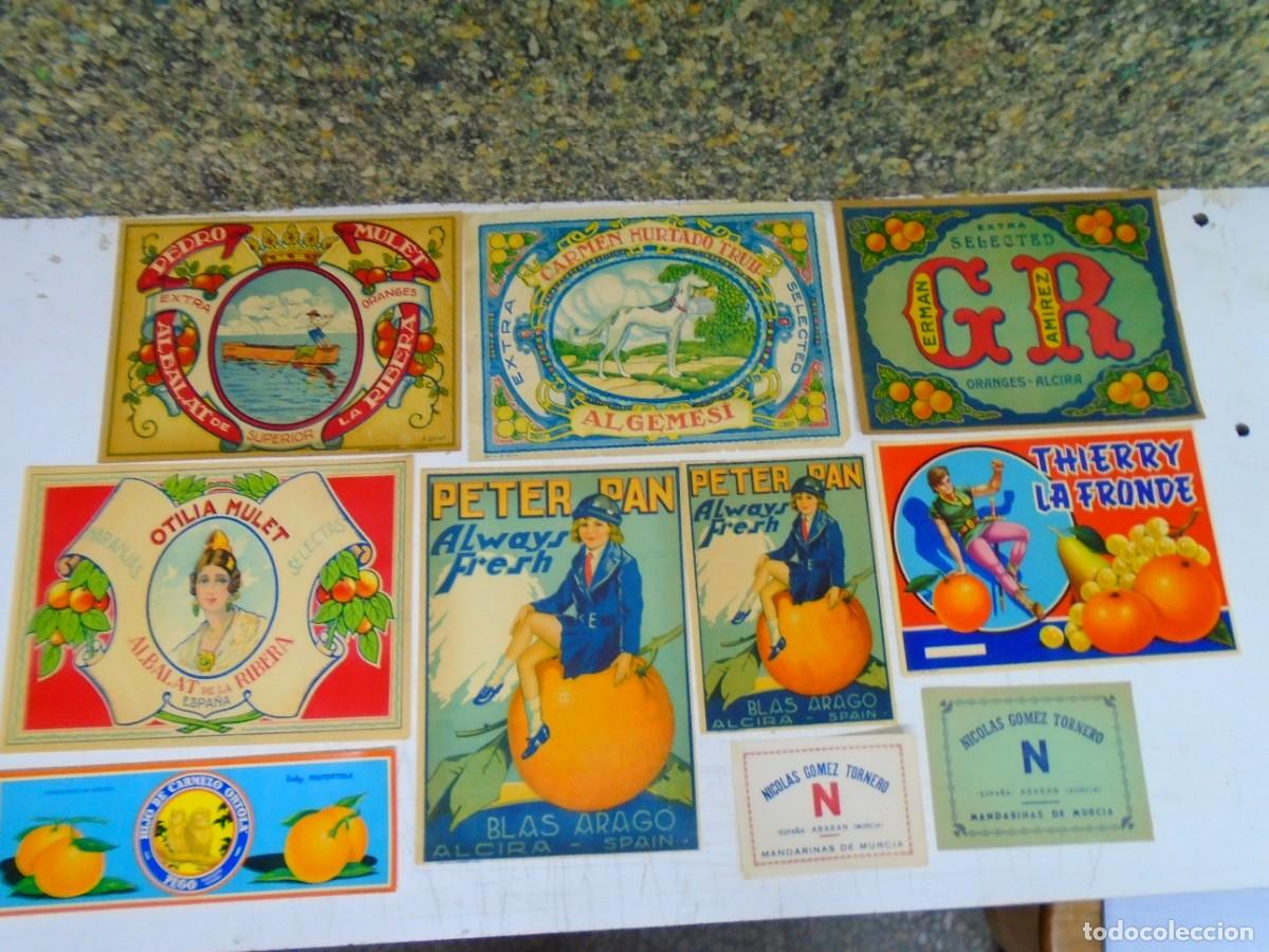 Etiquetas antiguas: LOTE DE 10 ANTIGUAS ETIQUETAS DE NARANJAS.