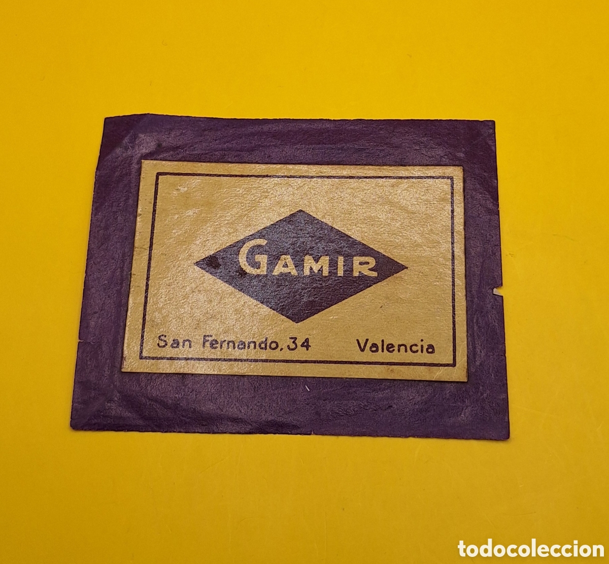 Etiquetas antiguas: Antigua Etiqueta Farmacia - Medicamentos Gamir - Calle San Fernando 34 - Valencia