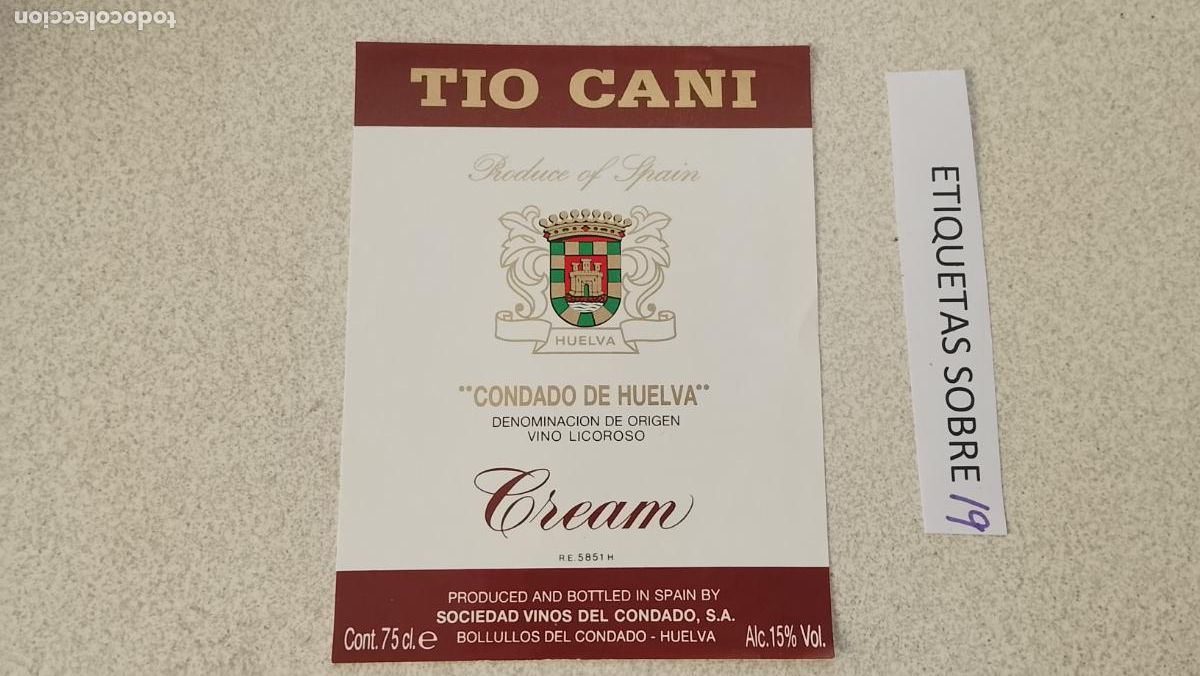 Etiquetas antiguas: HAGA SU OFERTA - ANTIGUA ETIQUETA DE VINO LICOR co&ntilde;ac manzanilla fino SANLUCAR JEREZ CADIZ EL PUERTO