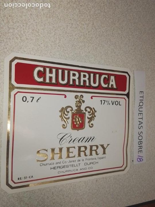 Old Labels: HAGA SU OFERTA - ANTIGUA ETIQUETA DE VINO LICOR co&ntilde;ac manzanilla fino SANLUCAR JEREZ CADIZ EL PUERTO