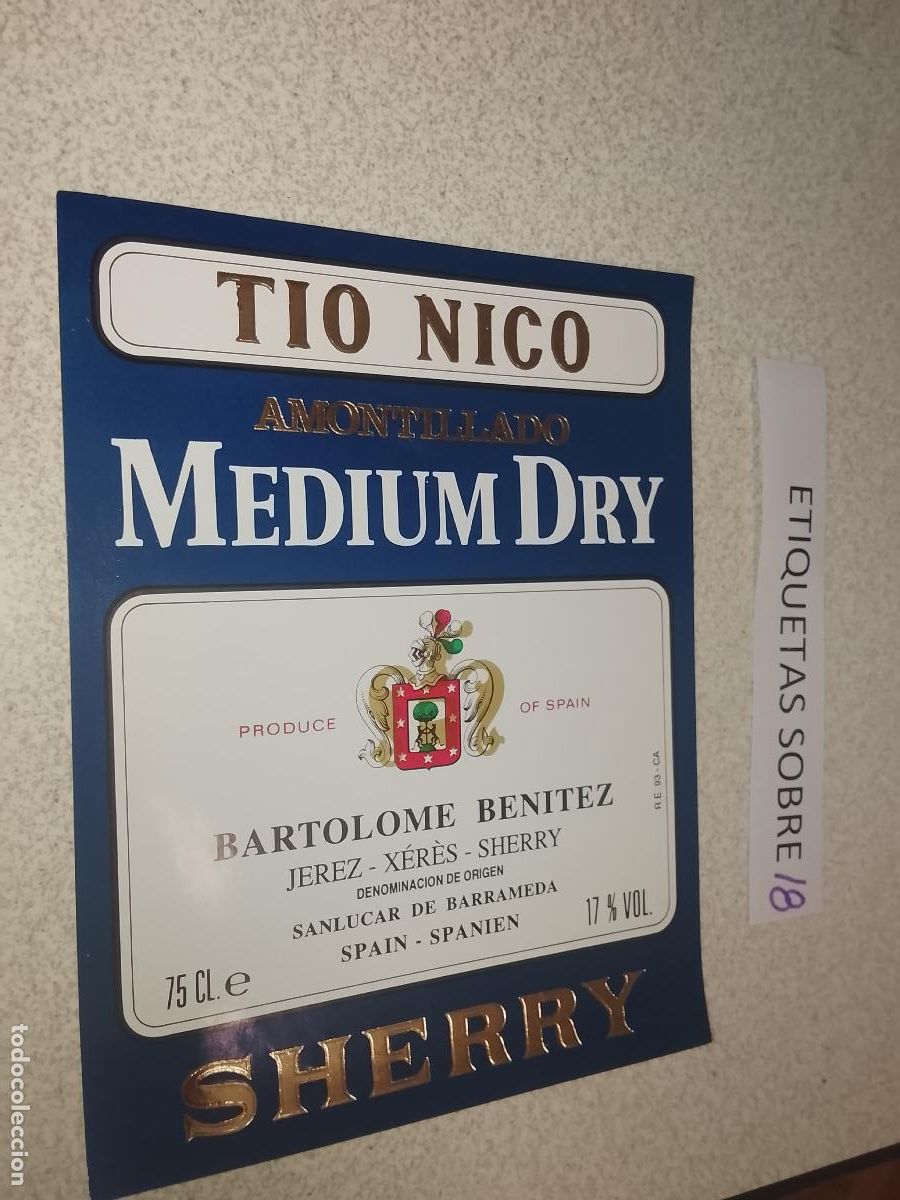 Old Labels: HAGA SU OFERTA - ANTIGUA ETIQUETA DE VINO LICOR co&ntilde;ac manzanilla fino SANLUCAR JEREZ CADIZ EL PUERTO