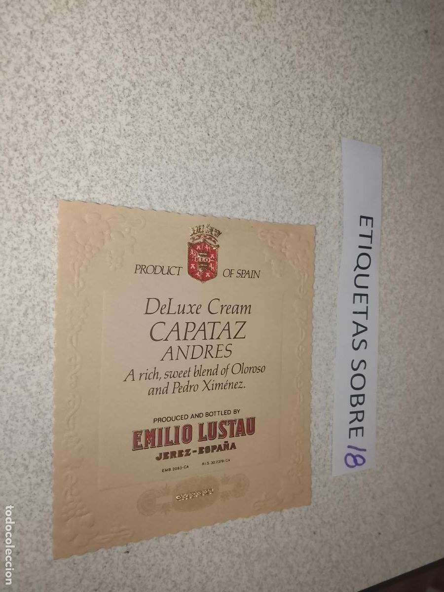 Old Labels: HAGA SU OFERTA - ANTIGUA ETIQUETA DE VINO LICOR co&ntilde;ac manzanilla fino SANLUCAR JEREZ CADIZ EL PUERTO
