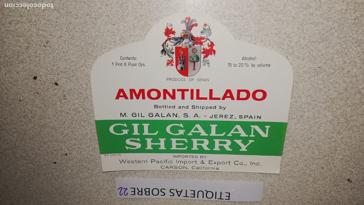 Etiquetas antiguas: HAGA SU OFERTA - ANTIGUA ETIQUETA DE VINO LICOR co&ntilde;ac manzanilla fino SANLUCAR JEREZ CADIZ EL PUERTO