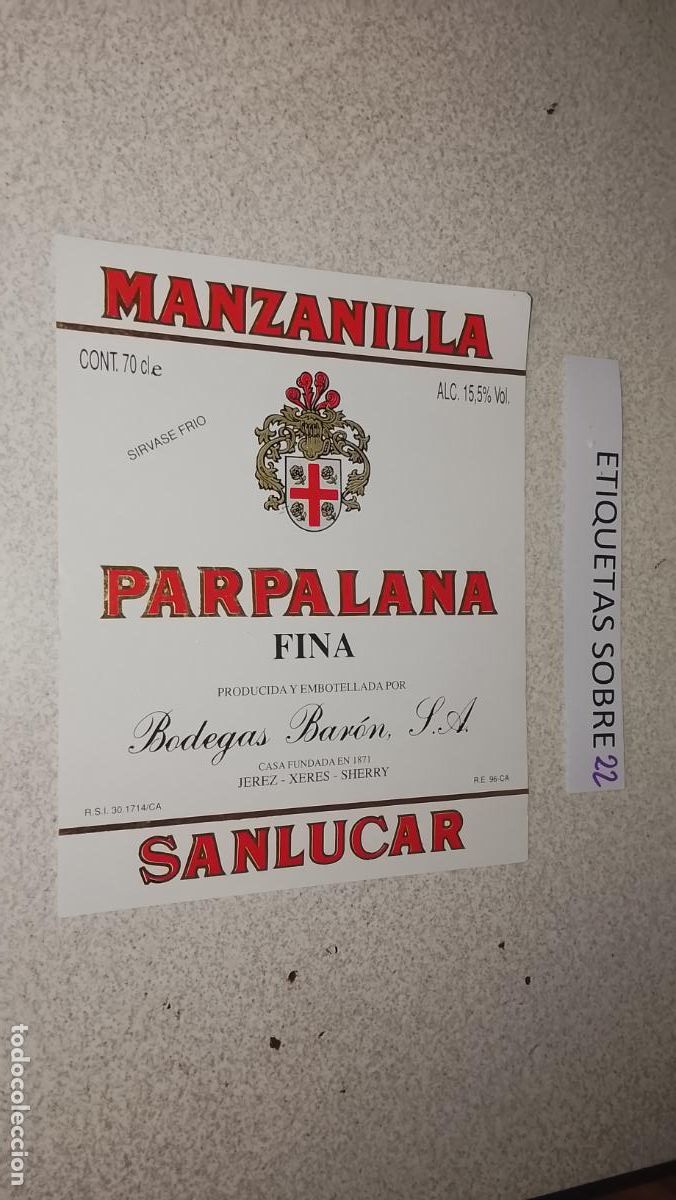 Etiquetas antiguas: HAGA SU OFERTA - ANTIGUA ETIQUETA DE VINO LICOR co&ntilde;ac manzanilla fino SANLUCAR JEREZ CADIZ EL PUERTO