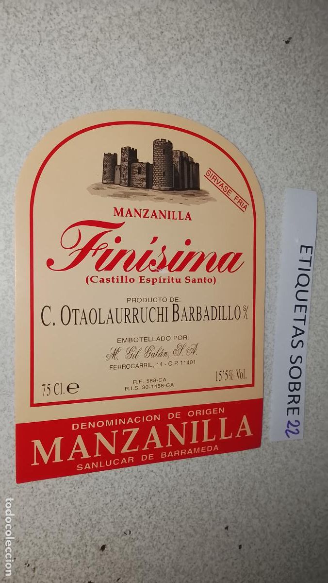 Etiquetas antiguas: HAGA SU OFERTA - ANTIGUA ETIQUETA DE VINO LICOR co&ntilde;ac manzanilla fino SANLUCAR JEREZ CADIZ EL PUERTO