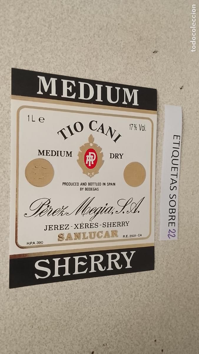 Etiquetas antiguas: HAGA SU OFERTA - ANTIGUA ETIQUETA DE VINO LICOR co&ntilde;ac manzanilla fino SANLUCAR JEREZ CADIZ EL PUERTO