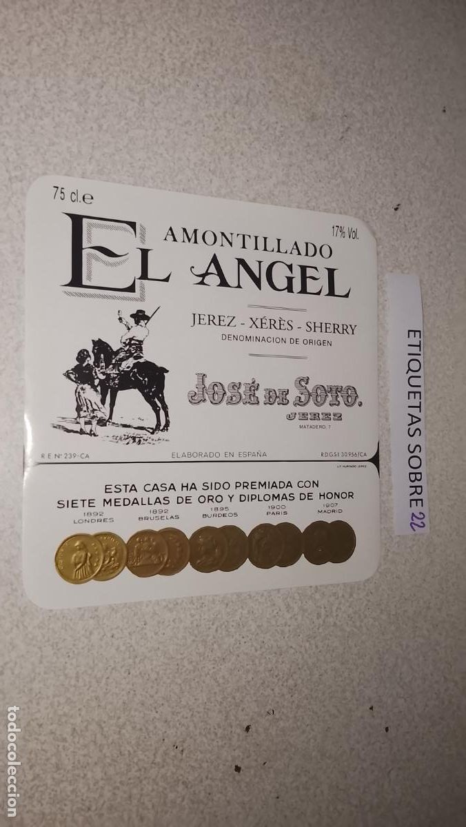 Etiquetas antiguas: HAGA SU OFERTA - ANTIGUA ETIQUETA DE VINO LICOR co&ntilde;ac manzanilla fino SANLUCAR JEREZ CADIZ EL PUERTO