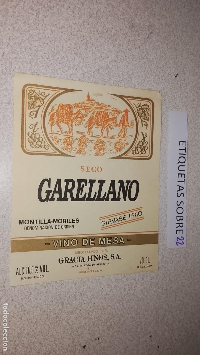 Etiquetas antiguas: HAGA SU OFERTA - ANTIGUA ETIQUETA DE VINO LICOR co&ntilde;ac manzanilla fino SANLUCAR JEREZ CADIZ EL PUERTO
