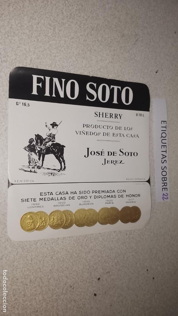 Etiquetas antiguas: HAGA SU OFERTA - ANTIGUA ETIQUETA DE VINO LICOR co&ntilde;ac manzanilla fino SANLUCAR JEREZ CADIZ EL PUERTO