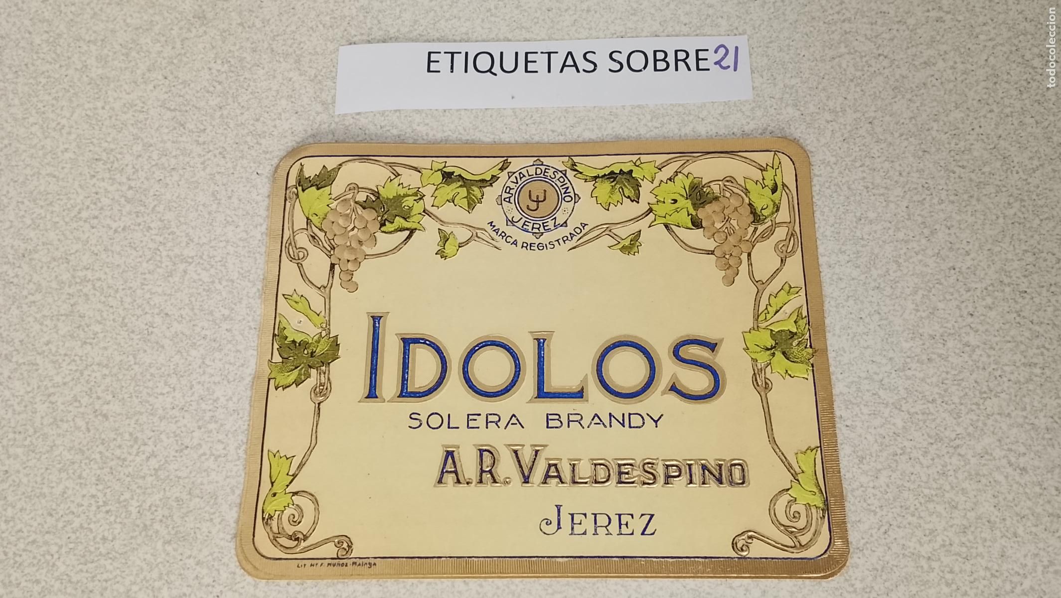 Etiquetas antiguas: HAGA SU OFERTA - ANTIGUA ETIQUETA DE VINO LICOR co&ntilde;ac manzanilla fino SANLUCAR JEREZ CADIZ EL PUERTO