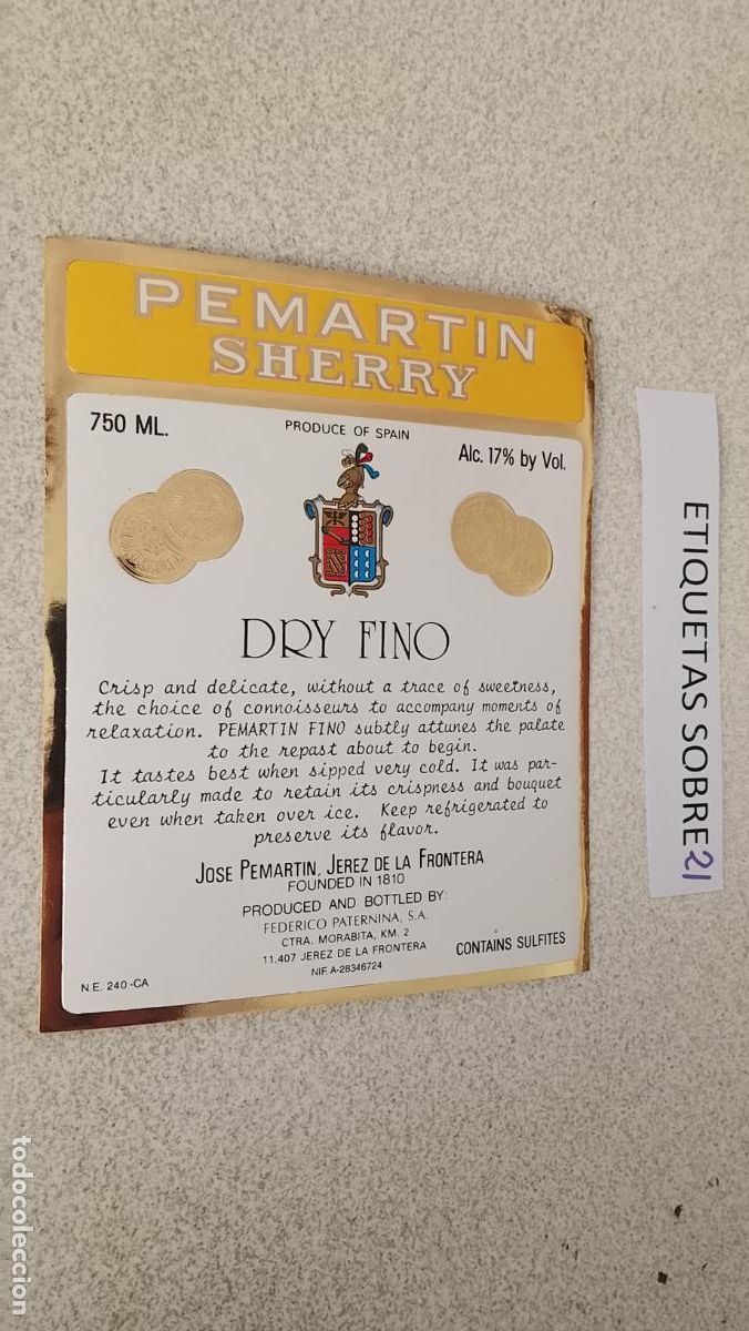 Etiquetas antiguas: HAGA SU OFERTA - ANTIGUA ETIQUETA DE VINO LICOR co&ntilde;ac manzanilla fino SANLUCAR JEREZ CADIZ EL PUERTO