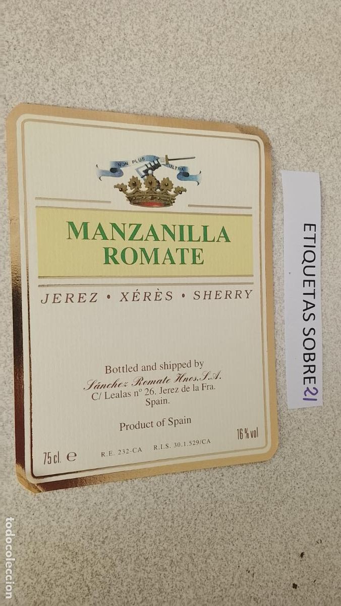 Etiquetas antiguas: HAGA SU OFERTA - ANTIGUA ETIQUETA DE VINO LICOR co&ntilde;ac manzanilla fino SANLUCAR JEREZ CADIZ EL PUERTO