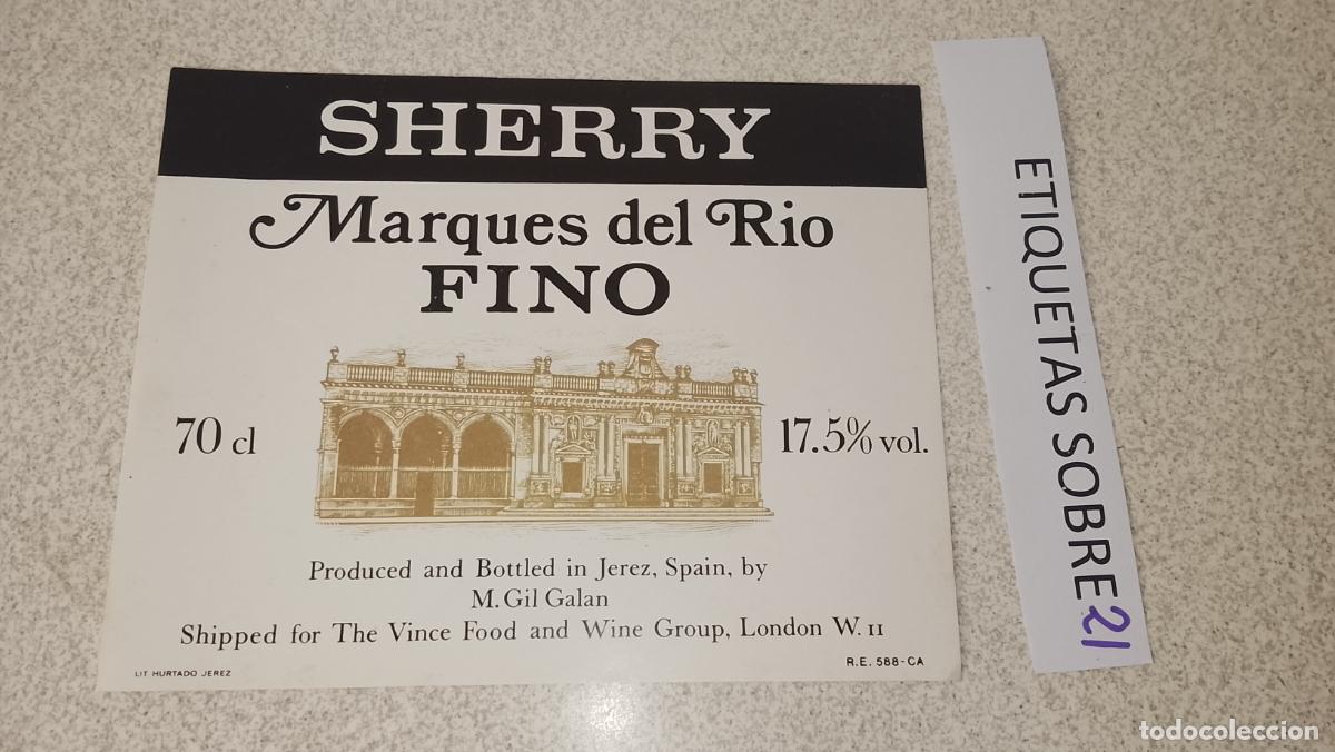 Etiquetas antiguas: HAGA SU OFERTA - ANTIGUA ETIQUETA DE VINO LICOR co&ntilde;ac manzanilla fino SANLUCAR JEREZ CADIZ EL PUERTO