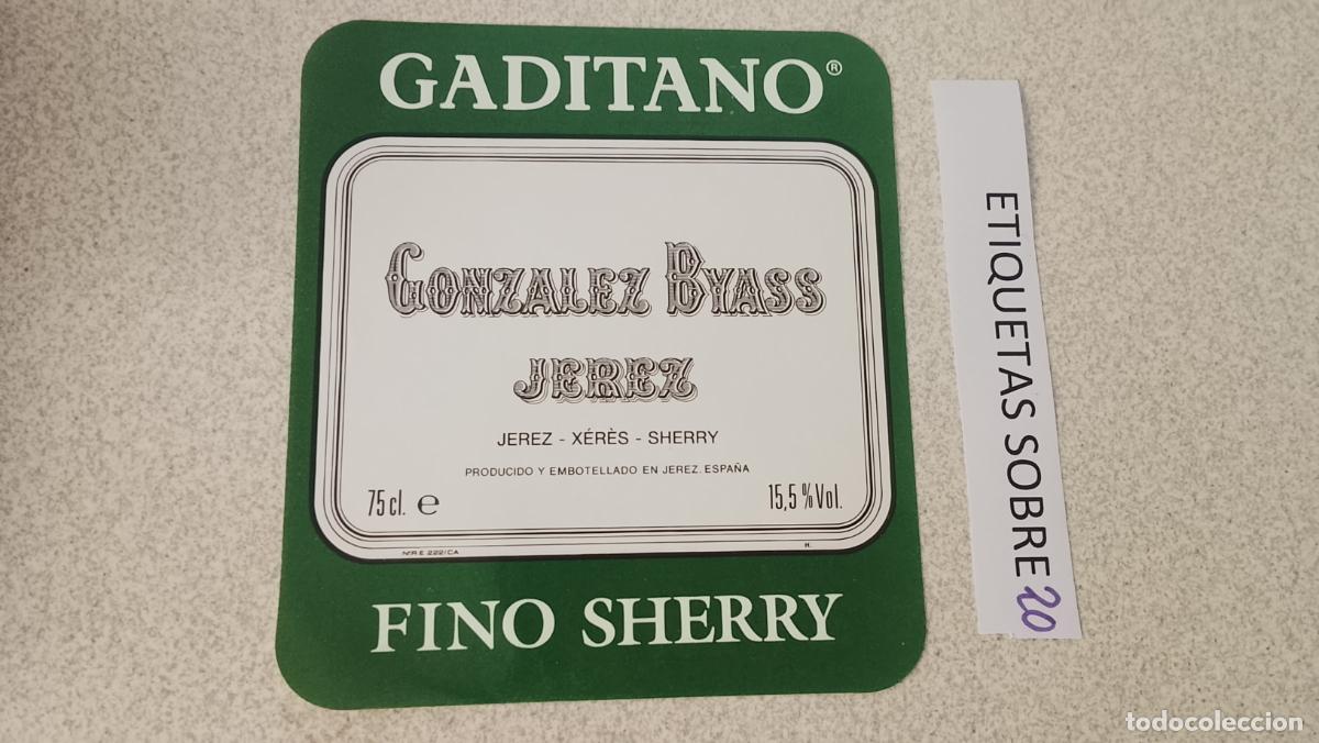 Etiquetas antiguas: HAGA SU OFERTA - ANTIGUA ETIQUETA DE VINO LICOR co&ntilde;ac manzanilla fino SANLUCAR JEREZ CADIZ EL PUERTO