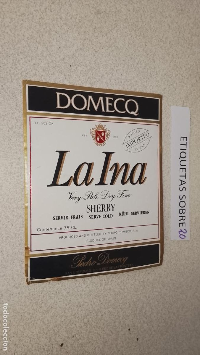 Etiquetas antiguas: HAGA SU OFERTA - ANTIGUA ETIQUETA DE VINO LICOR co&ntilde;ac manzanilla fino SANLUCAR JEREZ CADIZ EL PUERTO