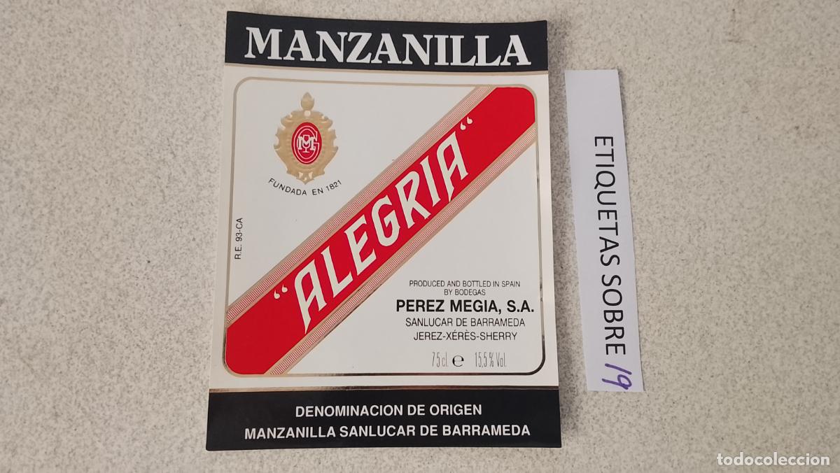 Etiquetas antiguas: HAGA SU OFERTA - ANTIGUA ETIQUETA DE VINO LICOR co&ntilde;ac manzanilla fino SANLUCAR JEREZ CADIZ EL PUERTO