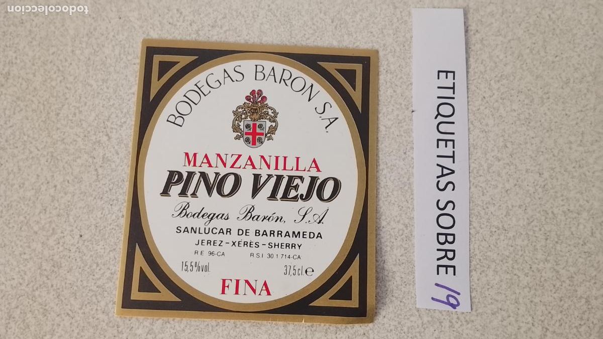 Etiquetas antiguas: HAGA SU OFERTA - ANTIGUA ETIQUETA DE VINO LICOR co&ntilde;ac manzanilla fino SANLUCAR JEREZ CADIZ EL PUERTO