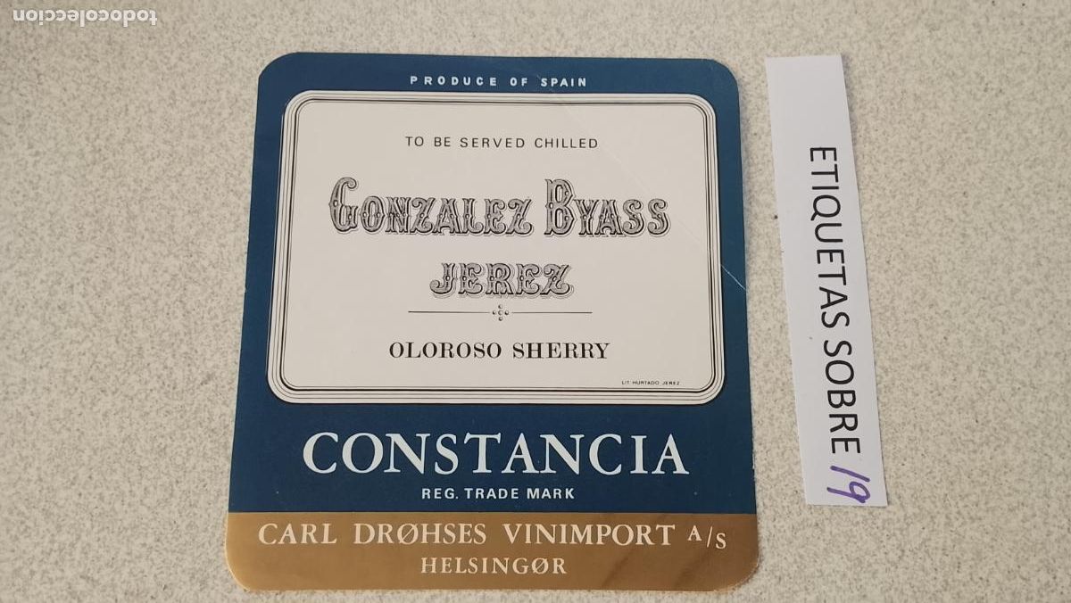 Etiquetas antiguas: HAGA SU OFERTA - ANTIGUA ETIQUETA DE VINO LICOR co&ntilde;ac manzanilla fino SANLUCAR JEREZ CADIZ EL PUERTO