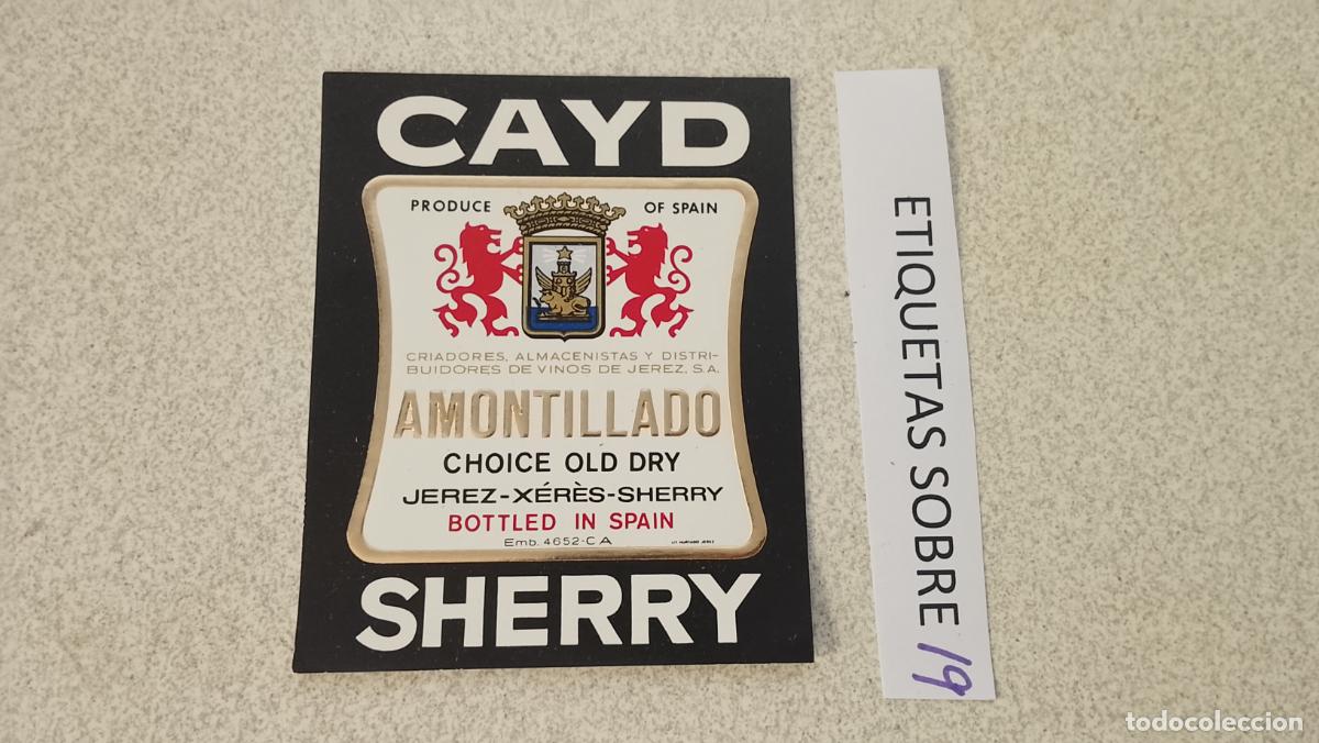 Etiquetas antiguas: HAGA SU OFERTA - ANTIGUA ETIQUETA DE VINO LICOR co&ntilde;ac manzanilla fino SANLUCAR JEREZ CADIZ EL PUERTO