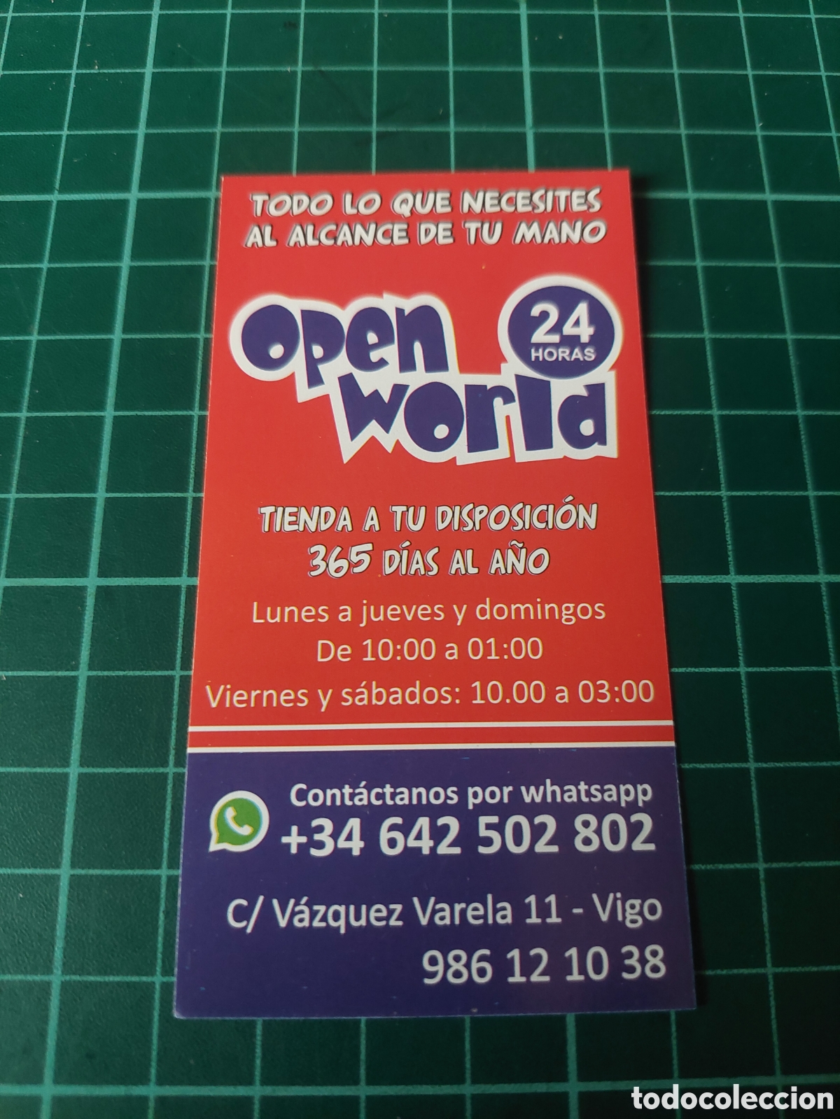 Etiquetas antiguas: VIGO OOEN WORLD TARJETA TIENDA