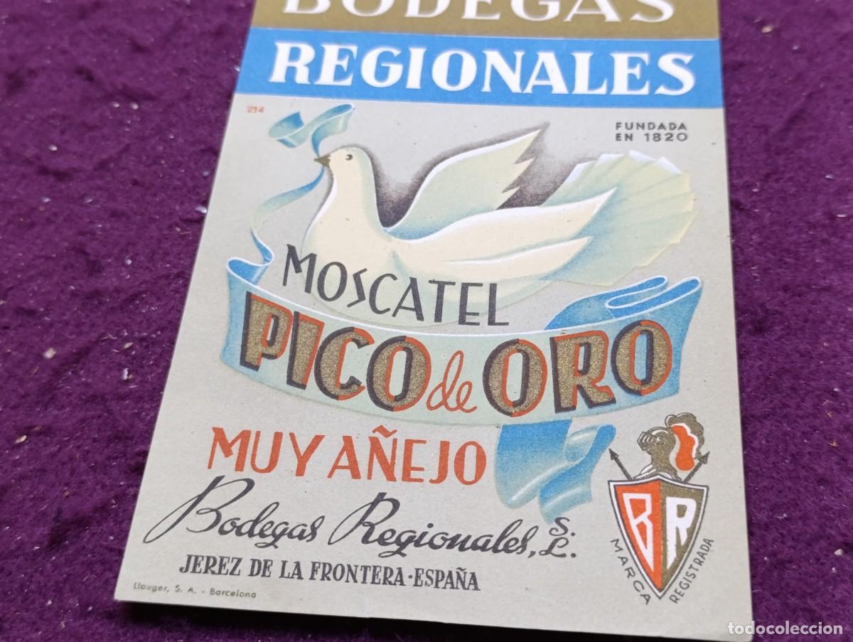 Alte Etiketten: Etiqueta de Moscatel Pico de Oro