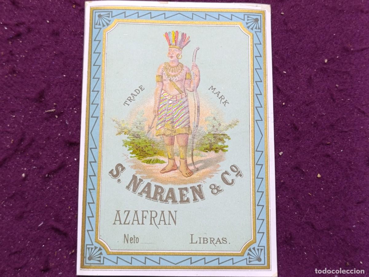 Old Labels: Etiqueta de Azafr&aacute;n S. Naraen