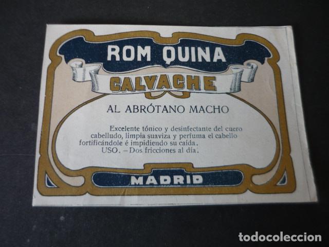 Etichette antiche: ETIQUETA RON QUINA CALVACHE MADRID